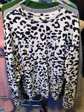 Brunette The Label Black & White Leopard Print Sweatshirt
